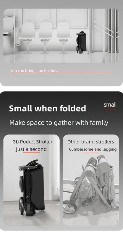 gb Pockit 3H baby Steoller (Includes Free Armrest), All-Terrain, Lightweight Stroller, Travel-Friendly