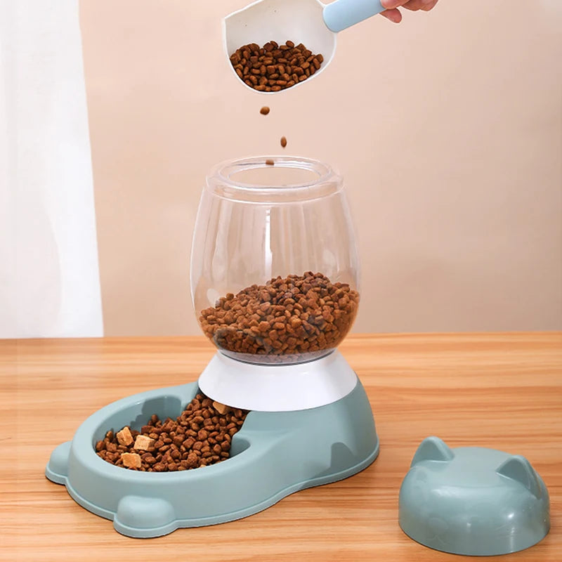 HOOPET 2025 New Cat Bowl 3 Colors Pet Automatic Feeder Dog Drinking Bowl Dispenser for Puppy Cat Food Water Bowl Pet Accessaries