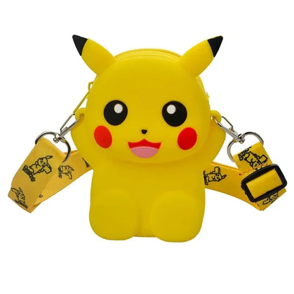 Pokemon Anime Pikachu Lovely Fashion Bag Princess Small Storage Silicone Purse Messenger Cartoon Figures Model Toys Kids Gift