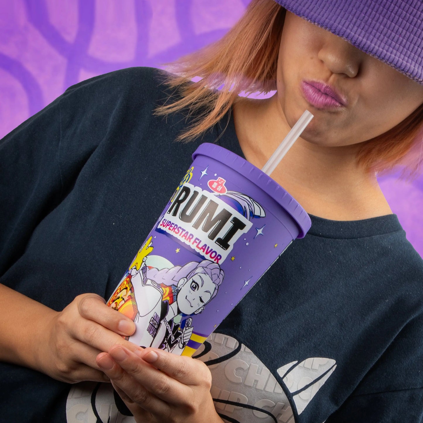 1PC Kpop Demon Hunters Officially Licensed PVC Straw Cup Large Capacity Stylish Leak-Proof Drinkware Birthday Chrismas Gift