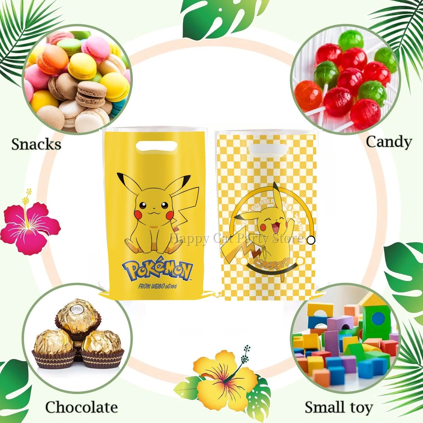 Pikachu Birthday Gift Bag Pokemon Figures Pokemon Gift Bag Pikachu Candy Bag Packaging Giveaway Party Favors Guest Pokemon Gift