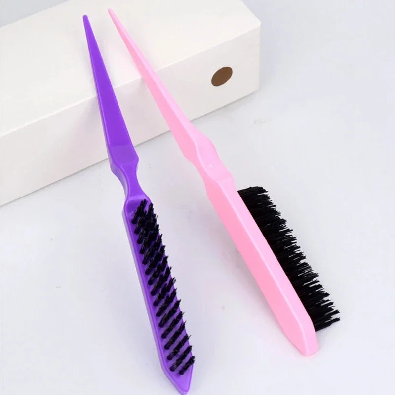 15PCS Professional Slim Line Teasing Hair Brush Backcombing Comb Tool for Salon Styling - 4 Colors Wholesale Stylist Supplies