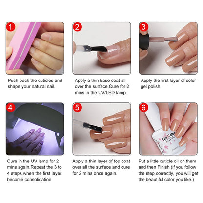 Clou Beaute 15ml Red Color Gel Polish Vernis Semi Permanent UV Varnish Gel Nail Polish Hema TPO Free Nails Art Manicure TOP BASE