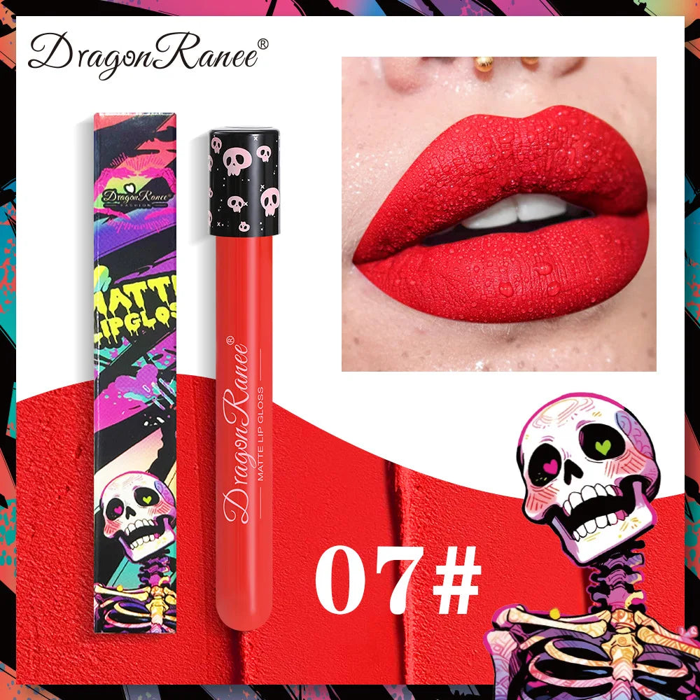 12 Color Halloween Lip Gloss Makeup Black Green Purple Lipstick Christmas Tint Moisturizer Waterproof Matte Lipstick Lip Pigment