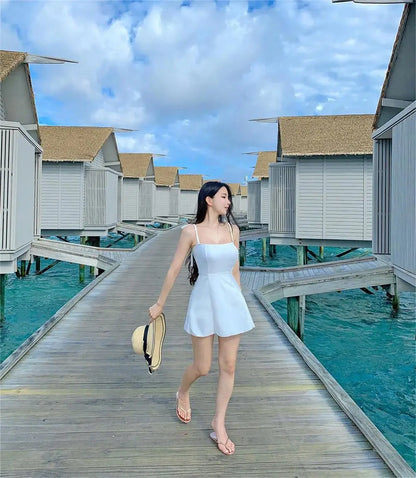 New Women's One-Piece Swimsuit Conservative Cover-Up Thermal Spring Bathing Suit Strapl Sensual Skirt Sle Swimming Costume