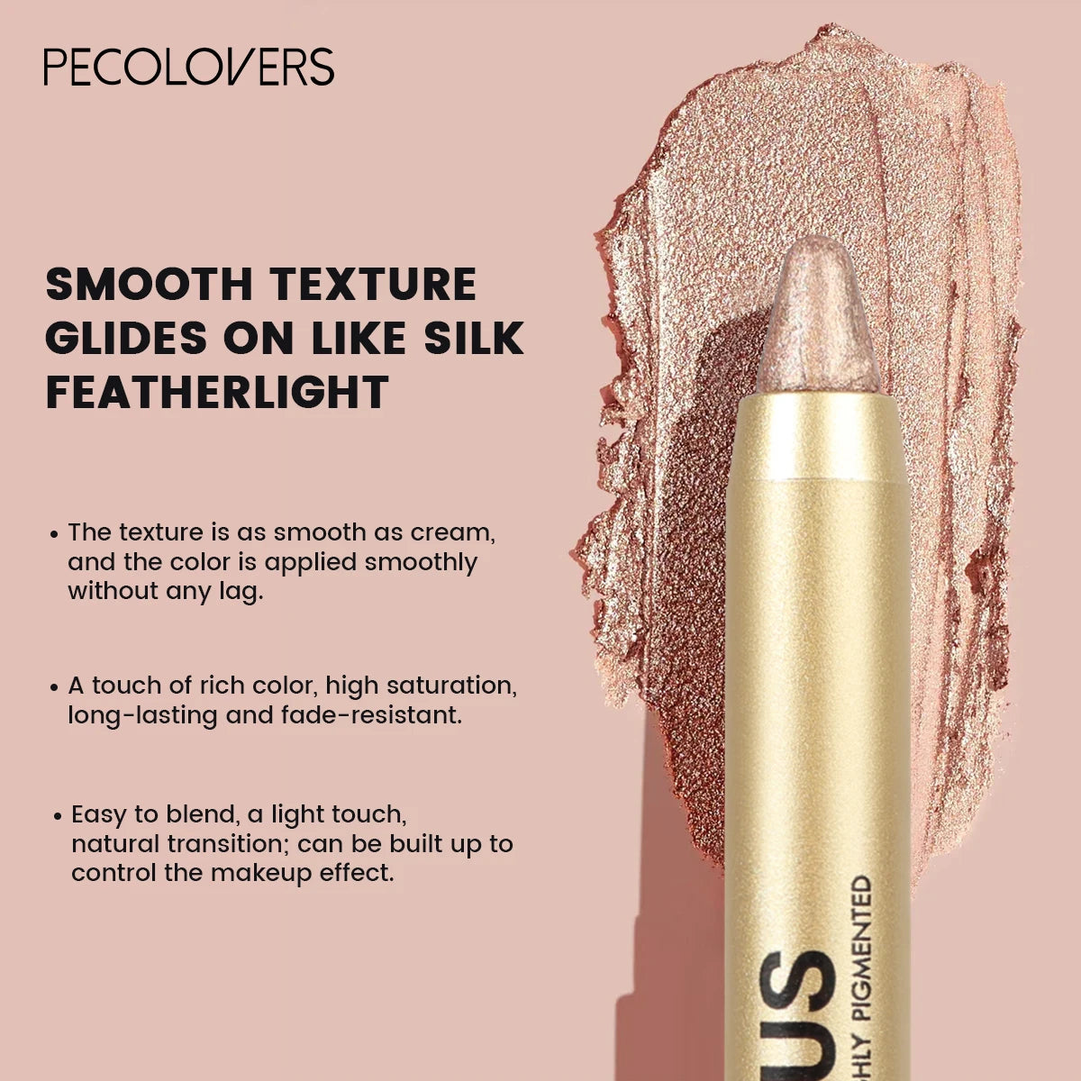 1PC Anti-smudge, Glitter and Matte Finish for Beginners, Vibrant Metallic, Silky, Double Headed Eye Shadow Stick for Bold Look