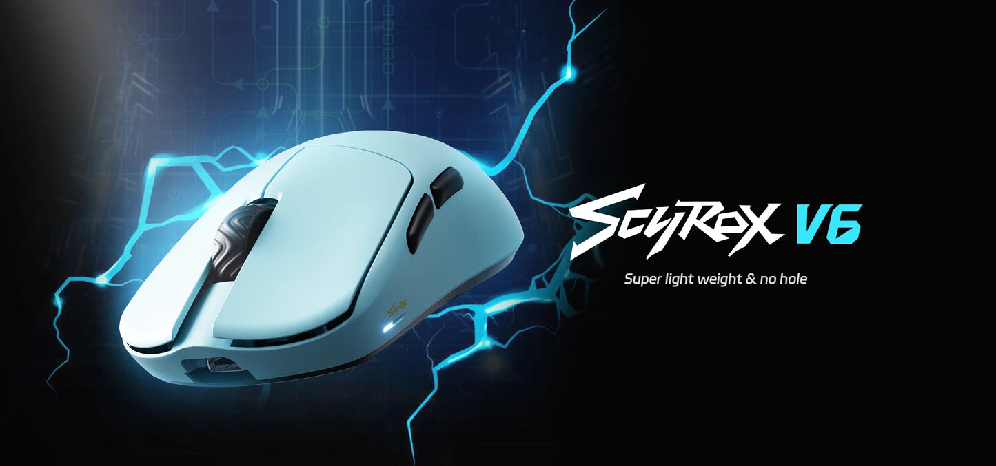 SCYROX V6 Gaming Mouse, Pixart 3950, Optical Switches, Web Based Software, 8K Dongle Included