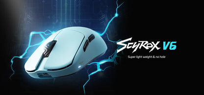 SCYROX V6 Gaming Mouse, Pixart 3950, Optical Switches, Web Based Software, 8K Dongle Included
