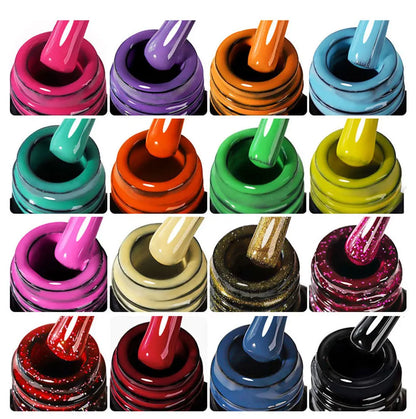 LIMEGIRL 24PCS Gel Nail Polish kit with Nail Art Diamond Powder UV  Soak Base Coat Gel for Nail Art DIY Design Gel Varnish Kit