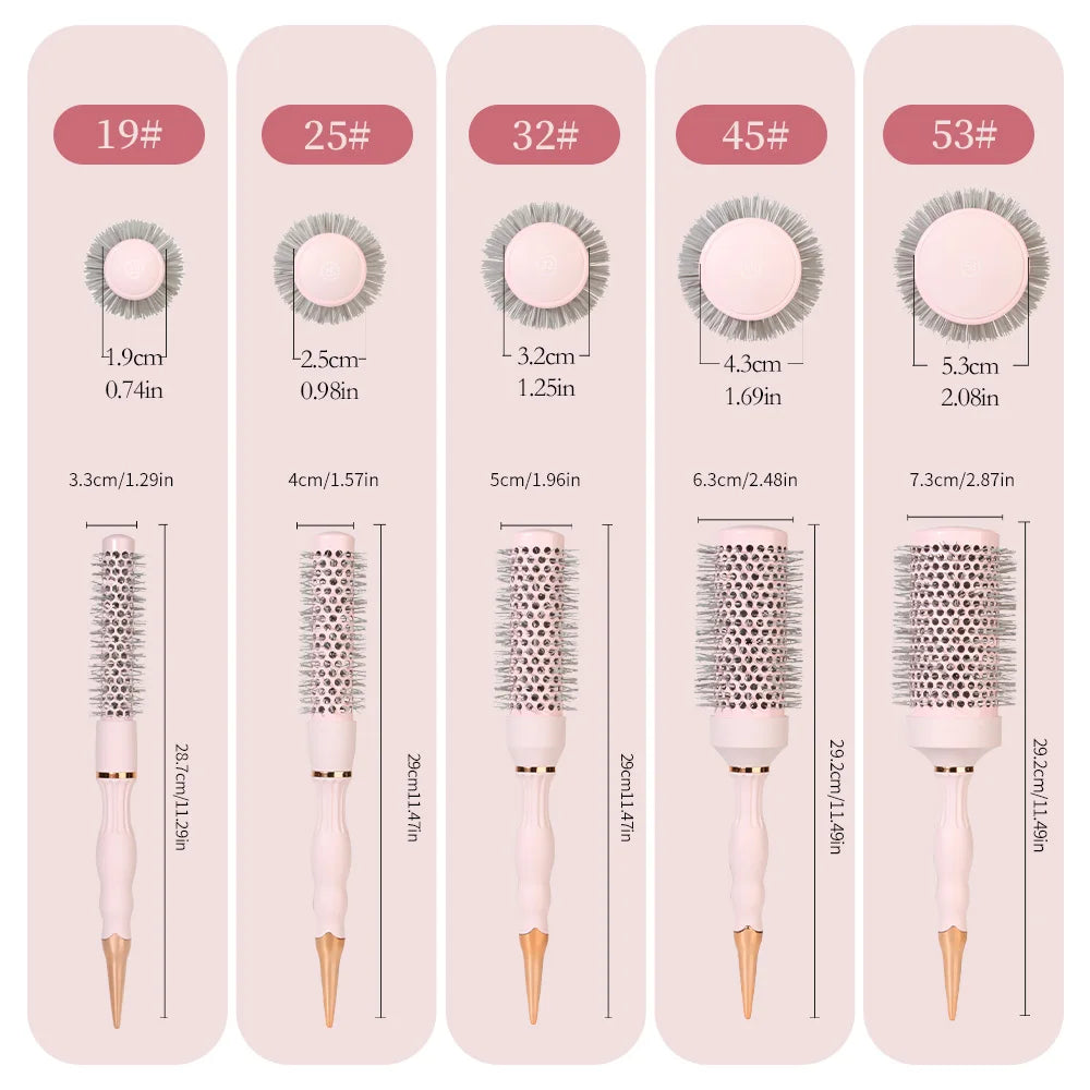 Round Blow Dry Brush Professional Curly Hair Hot Cylinder Comb Suitable for Fashionable Curly Roller Hair Styling Accessories