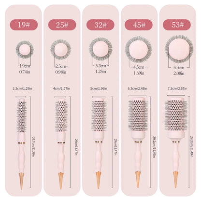 Round Blow Dry Brush Professional Curly Hair Hot Cylinder Comb Suitable for Fashionable Curly Roller Hair Styling Accessories
