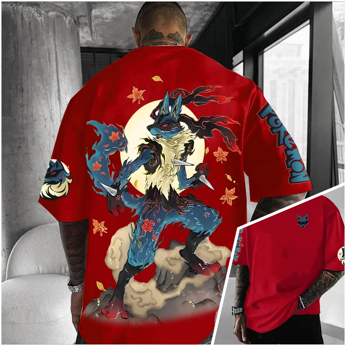 Bandai Pokémon World Harajuku Style Oversized Anime Print Adult Kids T-Shirts Summer Quick-dry Comfy Casual Light Plus Size