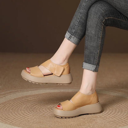Women's Soft Muffin Sandals Breathable Retro Roman Sandals Thick Bottom Roman Women's Sandals