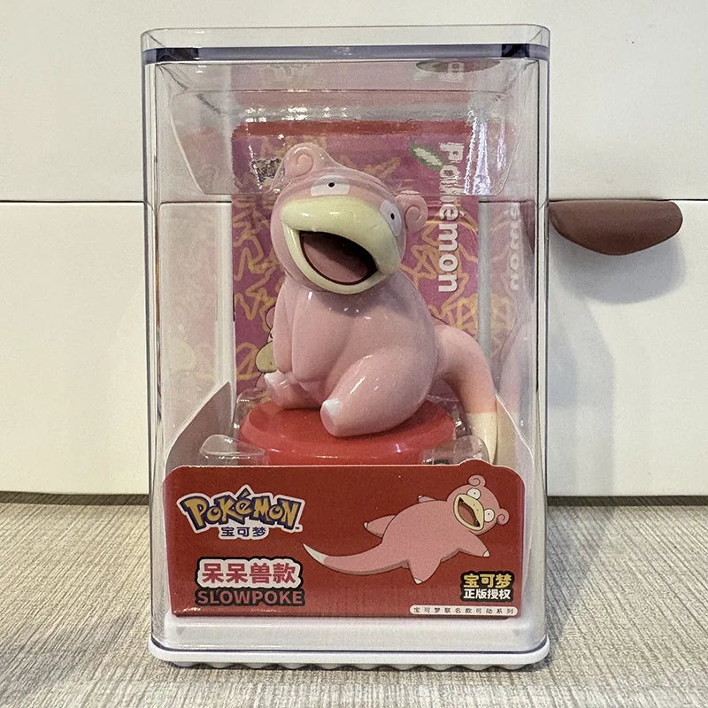 Original Pokemon Action Figure Blind Box 6pcs Set, Pikachu Gengar Dragonite with Acrylic Display Case Collection Children's toys