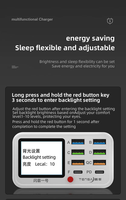 8-Port Wireless Charger Hub.