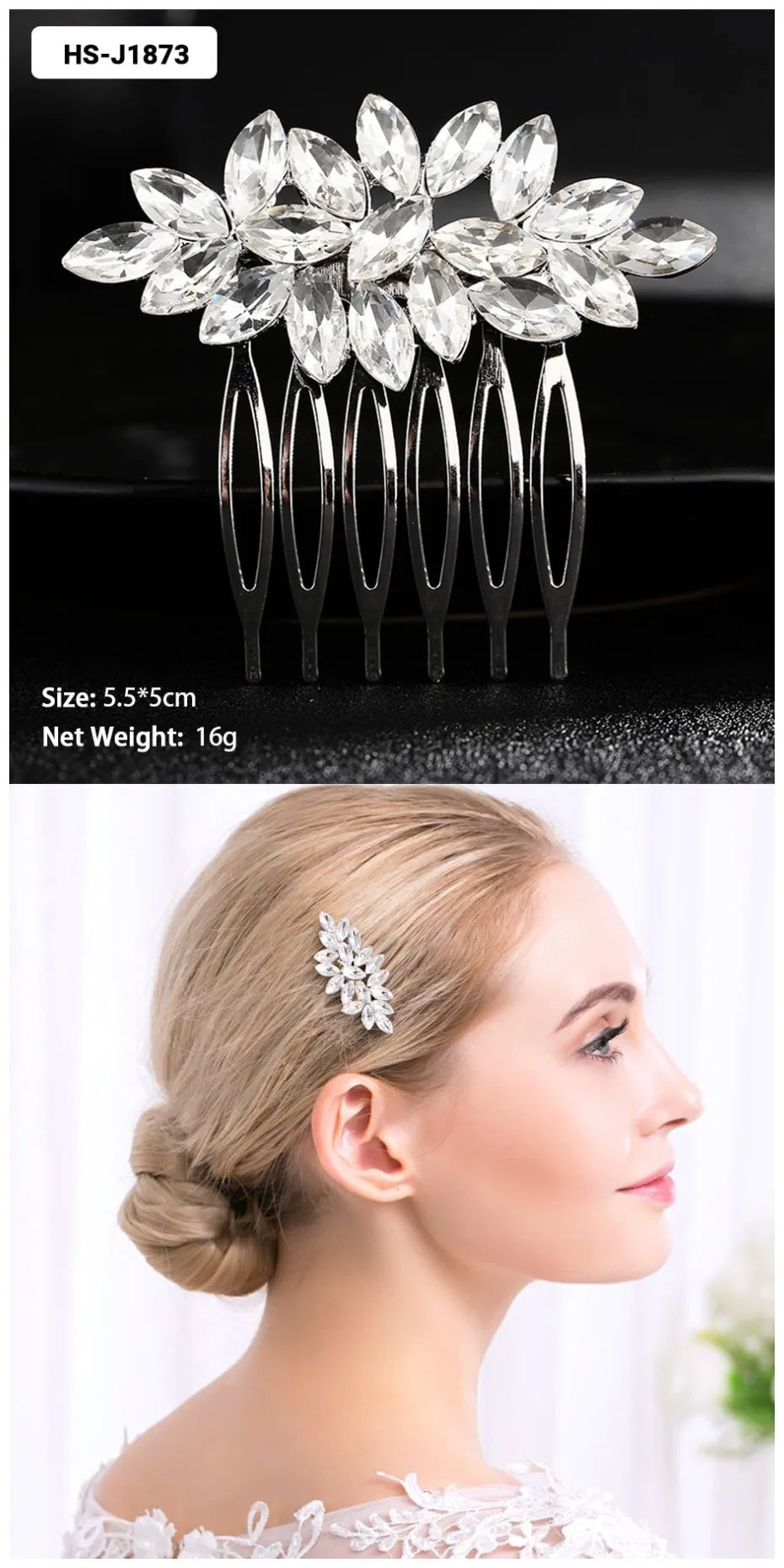 Crystal Bridal Hair Comb.