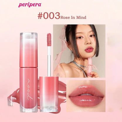 K-Beauty Glass Lip Gloss Tint,Watery Shine, 16H Moisture, Non-Sticky & Mask Friendly,Natural Plump Look