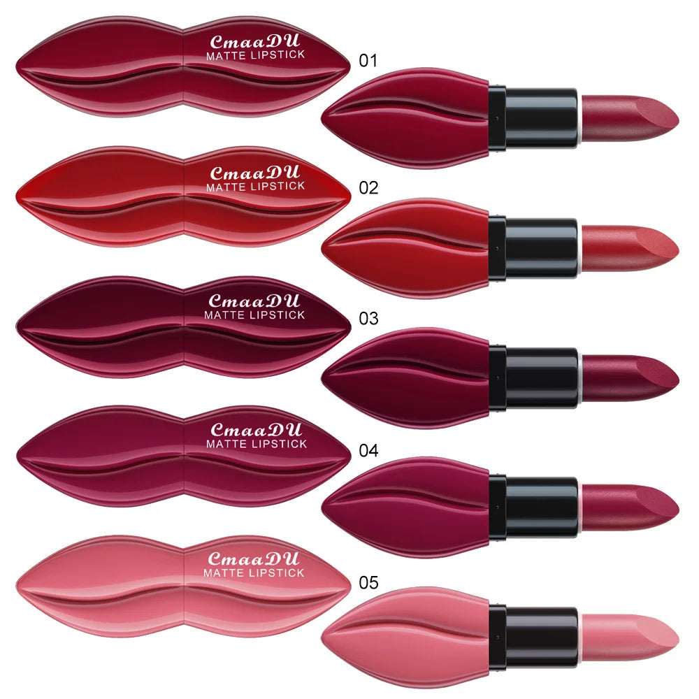Rose Purple Matte Lipsticks Waterproof Velvet Nude Lipstick Sexy Red Lip Stick Pigment Makeup Pink Lip Gloss Long Lasting Makeup