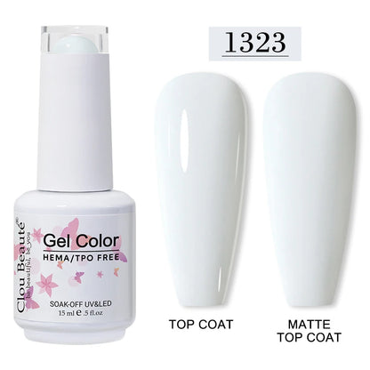Clou Beaute 15ml Red Color Gel Polish Vernis Semi Permanent UV Varnish Gel Nail Polish Hema TPO Free Nails Art Manicure TOP BASE