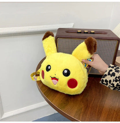Pokemon Cute Plush Crossbody Bag Anime Figure Messenger Bag Large Capacity Storage Bag Cartoon Cosplay Birthday Party Gift