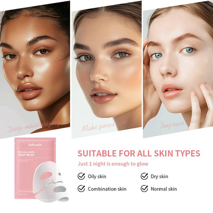 lakerain Bio-Collagen Deep Mask: 4-Piece Hydrating & Pore Refining Set