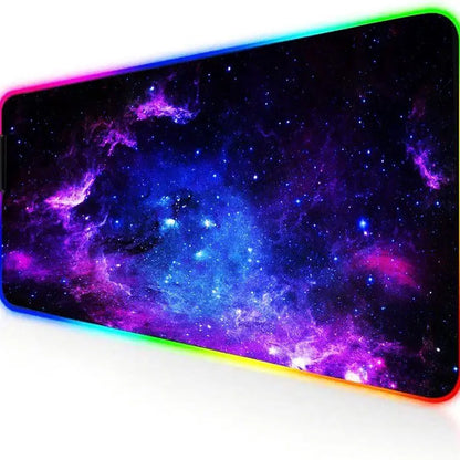 Custom RGB Gaming Mouse Pad XXL 12 LED Modes Non-Slip Rubber Large Computer Keyboard Mousepad for Computers PC Laptop and Office