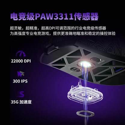 Furycube G11 1K Wireless Mouse Game Bluetooth The Third Mock Examination Paw3311 Lightweight Hollow Out Design Rgb Mouse Gift
