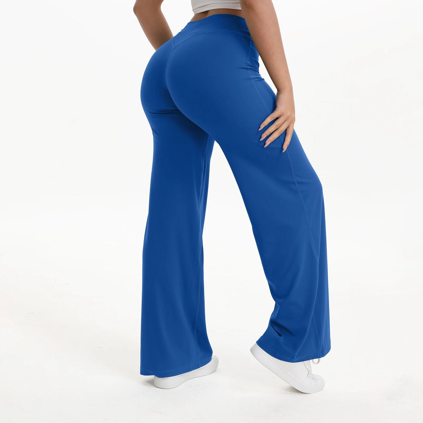 NCLAGEN SoftMotion Straight Leg Bottoms Women's Mid-Waist Yoga Pants GYM Leggings Naked Feel Pilates Running Sports Trousers