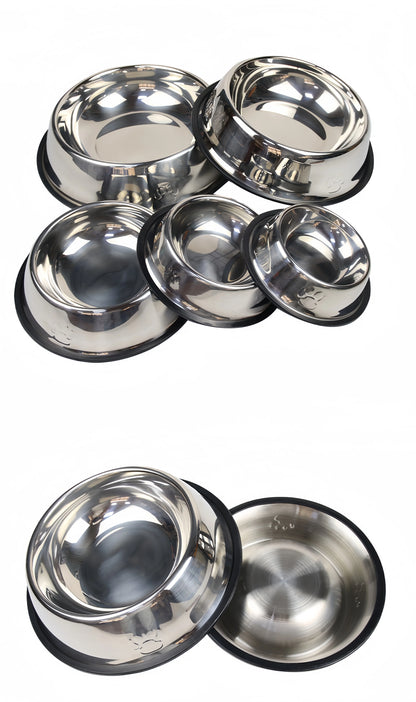 Pet Dog Cat Stainless Steel Bowl Pet Feeding Bowl Cat and Dog Drinking Bowl Metal Feeder Bowl Durable Easy To Clean Pet Supplies