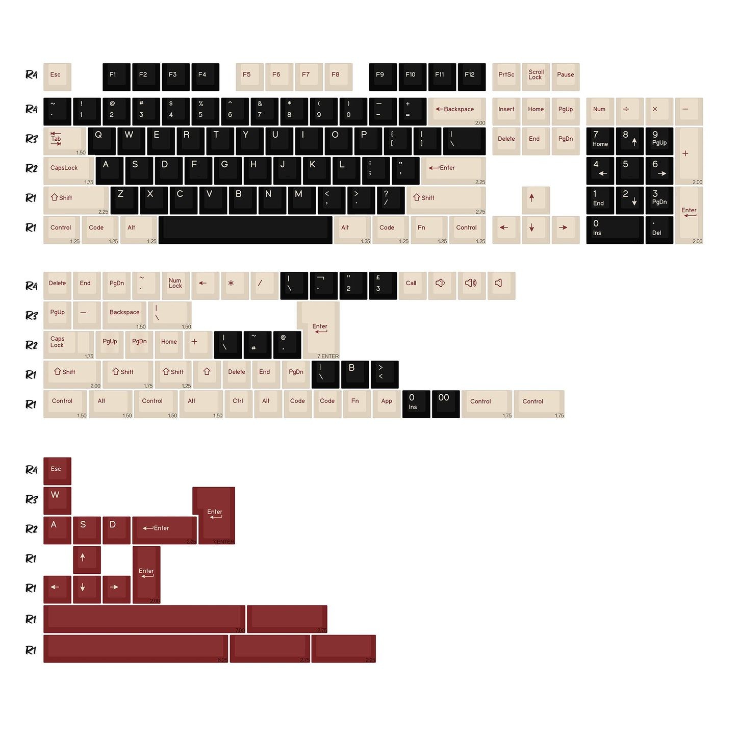 KBDiy GMK Keycap Double Shot GMK Olivia Shoko Jamon WOB Red Samurai Botanical PBT Keycaps Cherry Profile for Mechanical Keyboard
