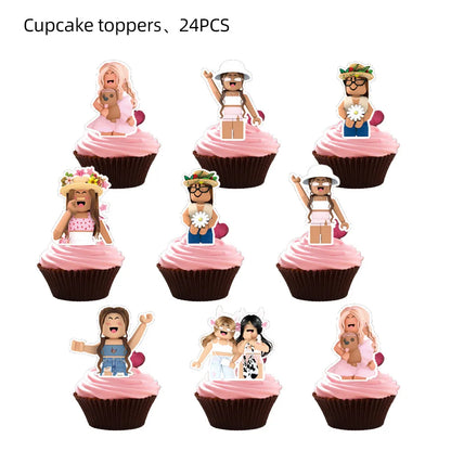 Roblox Cake Topper Party Set