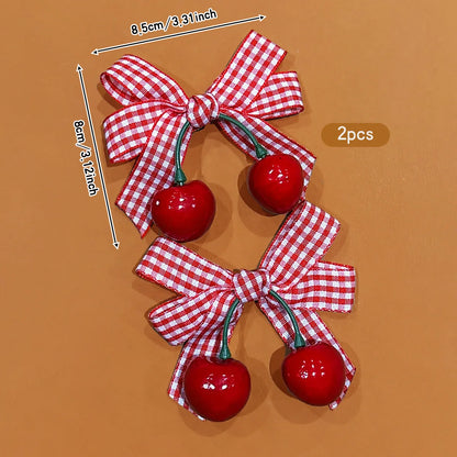 Sweet Cherry Hair Bow Clips.