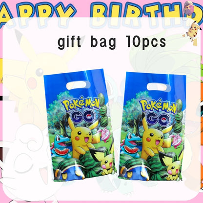 Pink Pokemon Birthday Party Decoration Pikachu Disposable Tableware Plate Tablecloth Balloons Baby Shower Kids Party Supplies