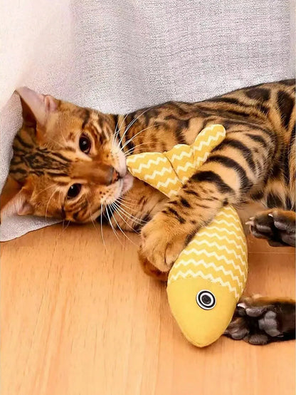 Burlap Cat Toy Cat Mint Fish Pet Chew Toy Cat Fun Interactive Soft Lifelike Fish Kitten Self-Happiness Training Toy Cat Supplies