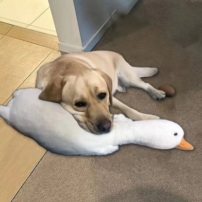Large Plush Realistic White Goose Duck Dog Toy - Soft Durable for Chew & Play, Cute Interactive Pet Supplies, Best Fun Companion