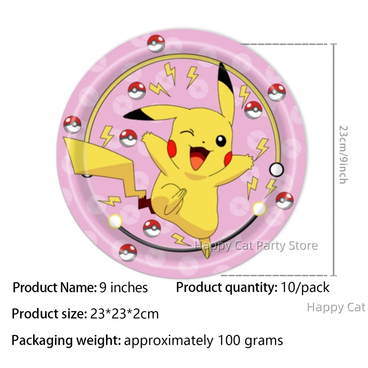 7/9 inch Pokemon Party Plate Birthday Decor Pikachu Poke Ball Disposable Paper Plate Baby Shower Kids Favor Gift Party Supplies