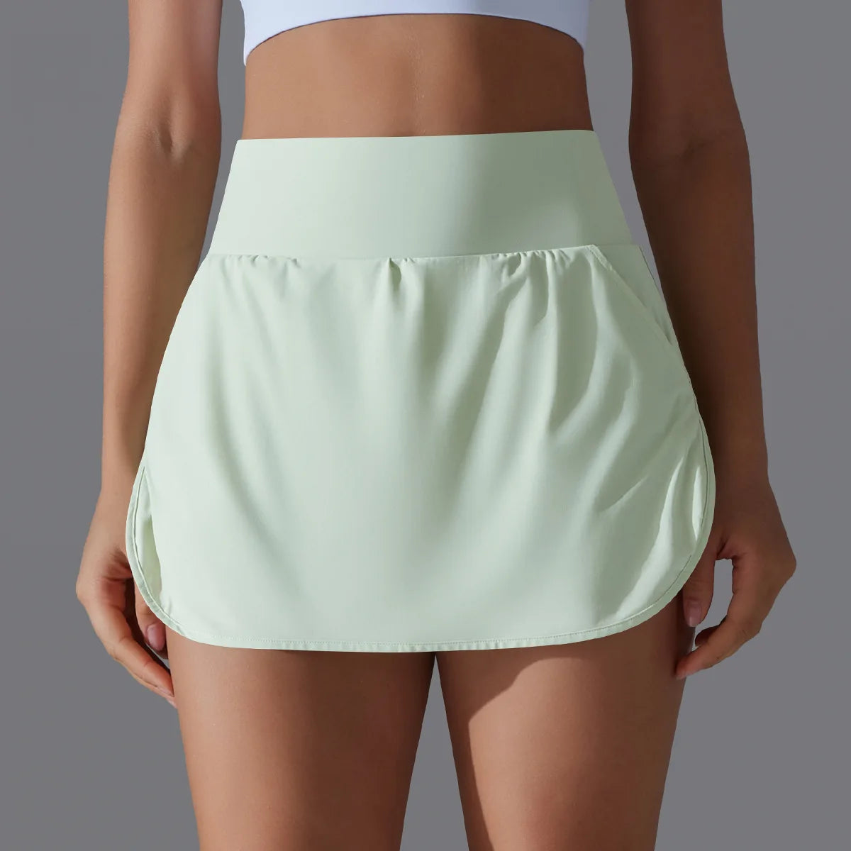 Sports Yoga Skirt Women 2 in 1 Badminton Tennis Skirt With Shorts High Waist Breathable Sweat Skirt Athletic Fitness Golf Skorts