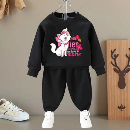 SPRING FALL New Style Kids Casual Sweatshirt and Sweatpant 2pcs Sets Girls and Boys O Neck Hoodies Set Child Tracksuit Disney