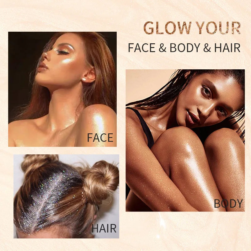 Liquid Face & Body Shimmer Highlighter | 76ml Glow Illuminator & Long-Lasting Oil-Control