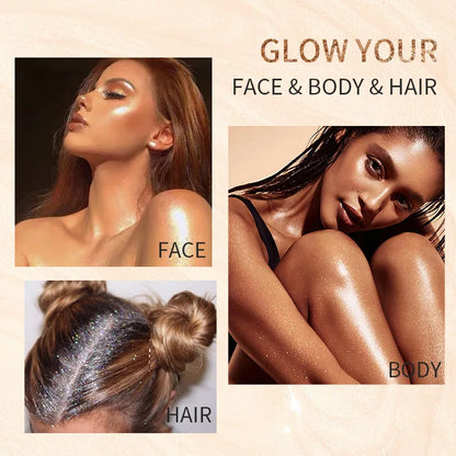 Liquid Face & Body Shimmer Highlighter | 76ml Glow Illuminator & Long-Lasting Oil-Control