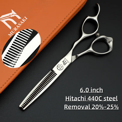 MURASAKI 6.0 inchhair thinning scissors，Professional Barber Accessories，Made by Hitachi 440C Steel，High-end Hair Cutting Tools