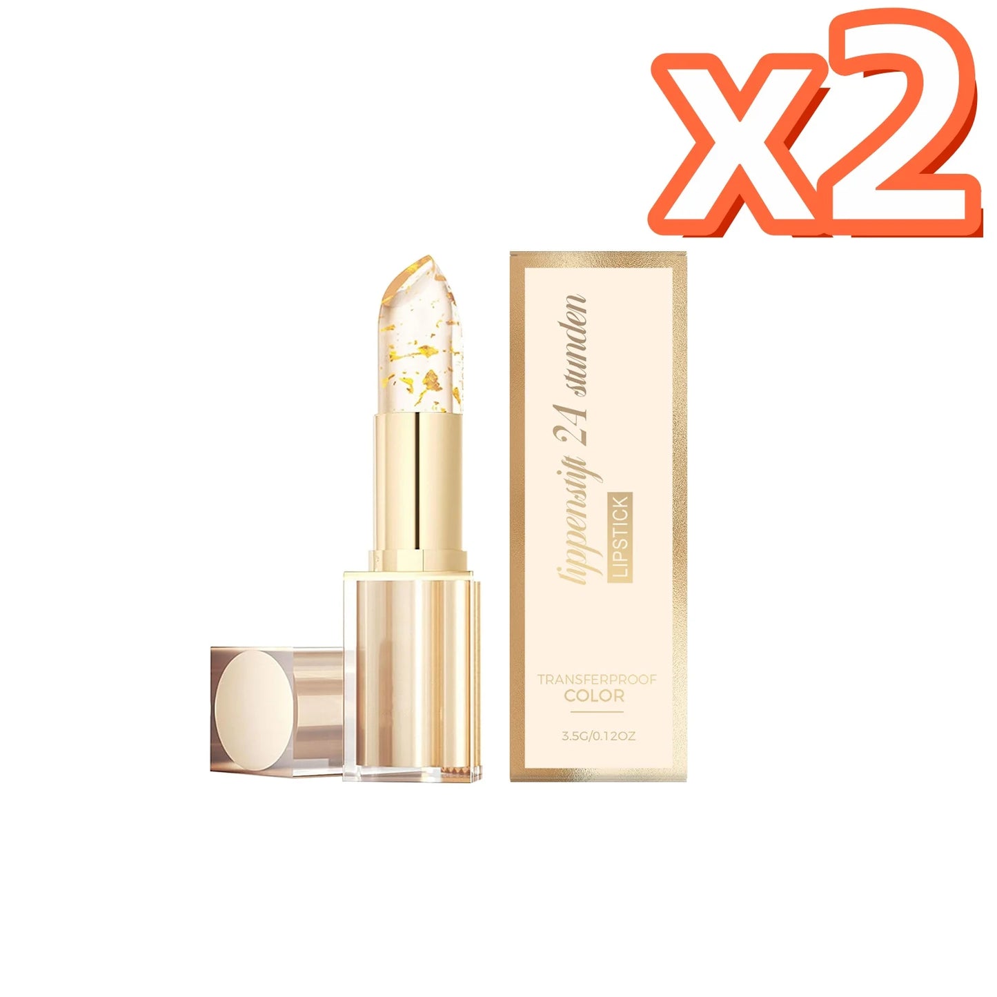 24K Gold Foil Color Changing Lipstick: Hyaluronic Acid Hydrating Lip Plumper