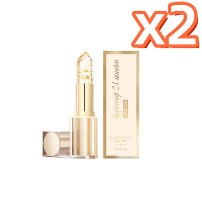 24K Gold Foil Color Changing Lipstick: Hyaluronic Acid Hydrating Lip Plumper