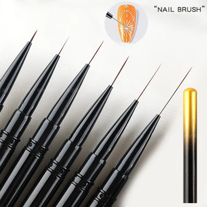 Extra Fine Nail Brushes Liner 6/9/12/15/18mm Design Brushes for Gel Painting Thin Long Lines Details Drawing Pen DIY Line Pen