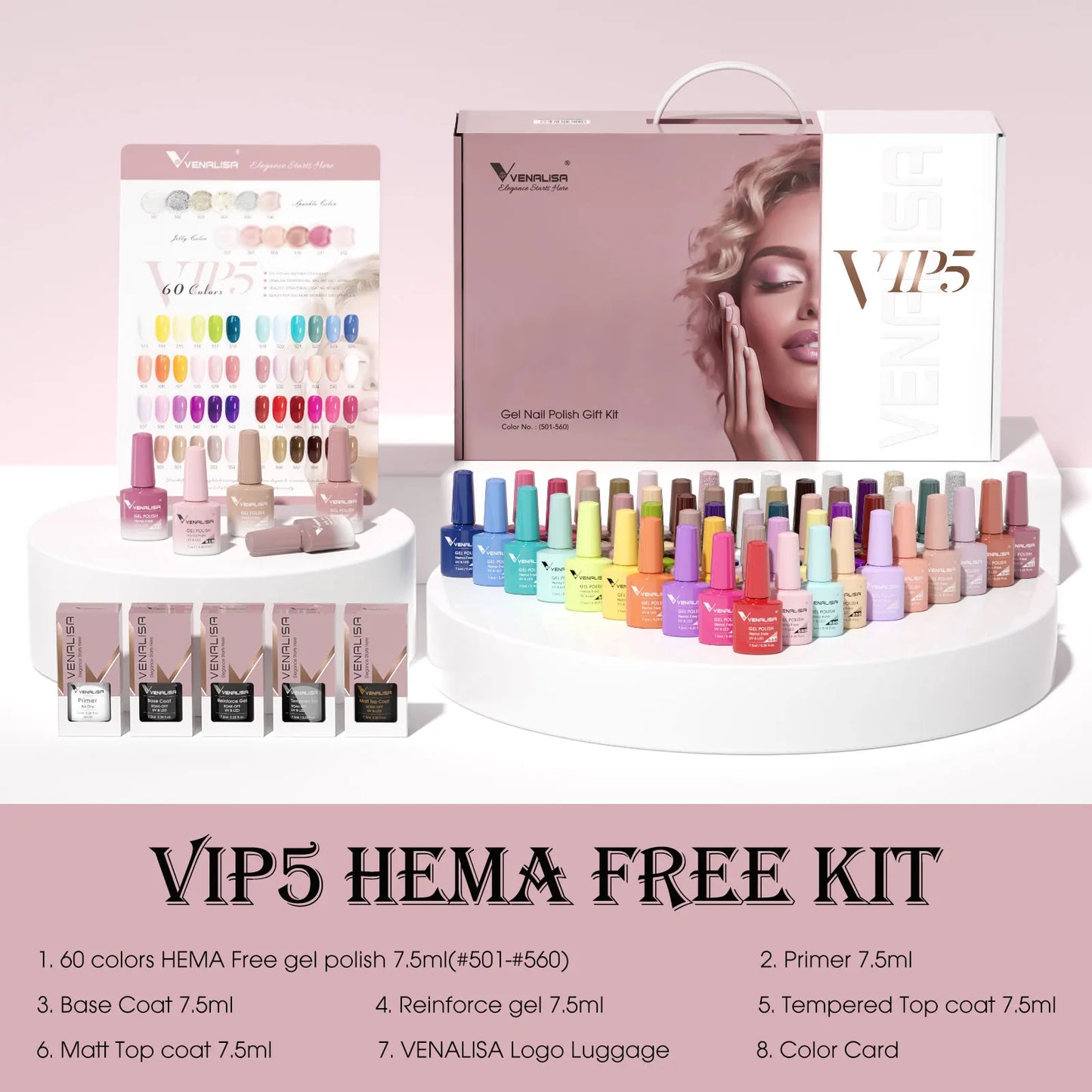 Venalisa VIP4 Nail Gel Polish HEMA/TPO FREE Full Coverage Beautiful Semi Permanent Soak Off UV LED Gel Nail Polish Gel Lacquer