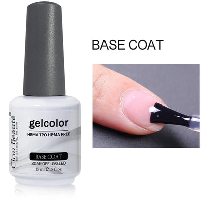 Clou Beaute 15ml Red Color Gel Polish Vernis Semi Permanent UV Varnish Gel Nail Polish Hema TPO Free Nails Art Manicure TOP BASE