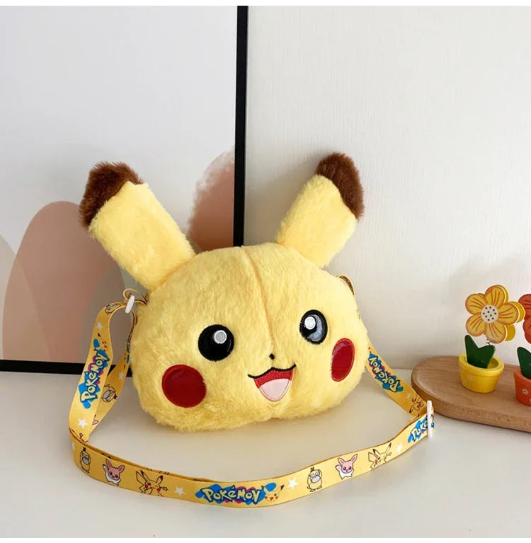 Pokemon Cute Plush Crossbody Bag Anime Figure Messenger Bag Large Capacity Storage Bag Cartoon Cosplay Birthday Party Gift