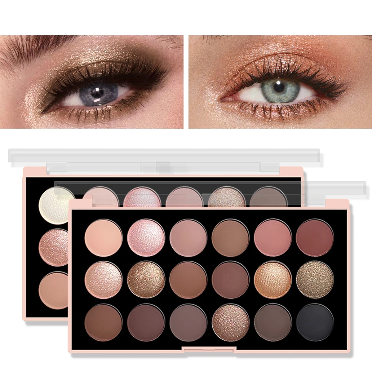 18Color Eyeshadow Palette Pearlescent Matte Fine Shimmer Glitter Earth Tones Long Lasting High Performance Beauty Makeup