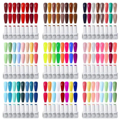 Arte Clavo 8Pcs/Set Gel Nail Polish Set 15ml Colorful Semi Permanent For Manicure Varnish Soak Off UV LED Nail Art Gel Kits