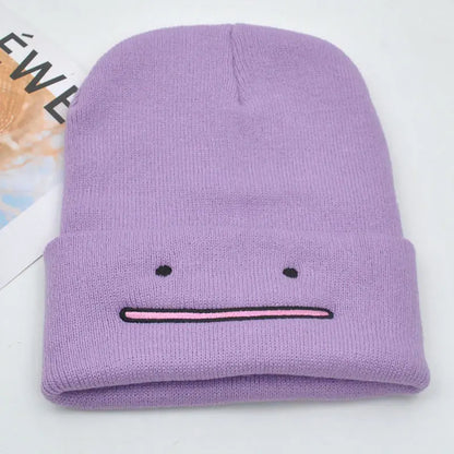 Pokemon Snorlax Ditto Psyduck Beanies Women Winter Warm Hat Anime Solid Color Funny Embroidery Cap For Men Knitted Bonnet Unisex
